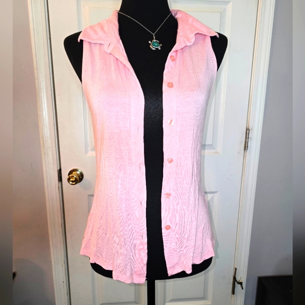 Pink Heart Cut-out Back Tank Tee